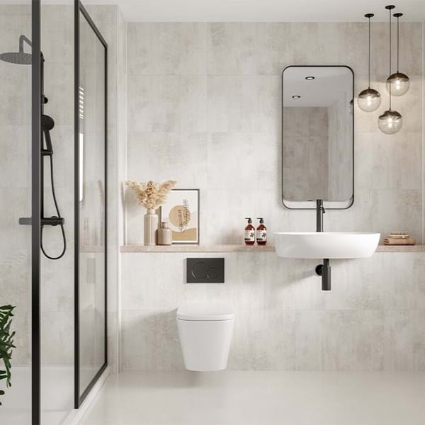 Multipanel Large Tile Collection White Gypsum Shower Panels 598x2400 MT637