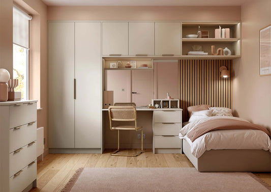 Zola Soft-Matte CASHMERE Bedroom Wardrobe doors and accessories