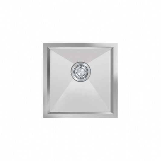 UKinox Zeroline 1 Bowl Polished Handmade SS Undermount/Inset kitchen sink 400x400mm