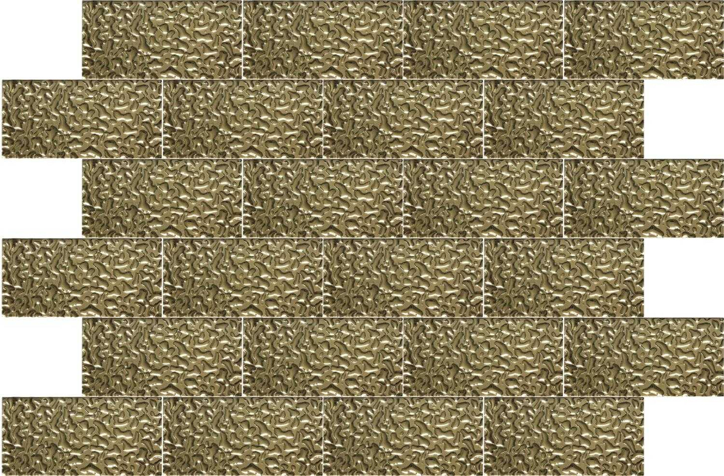 Gold Patterned Glass Subway Tile 100x200mm (MT0185)