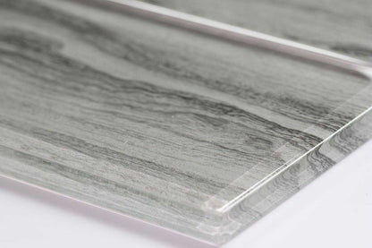 Grey Wood Effect Glass Subway Tile 75x150mm (MT0184)
