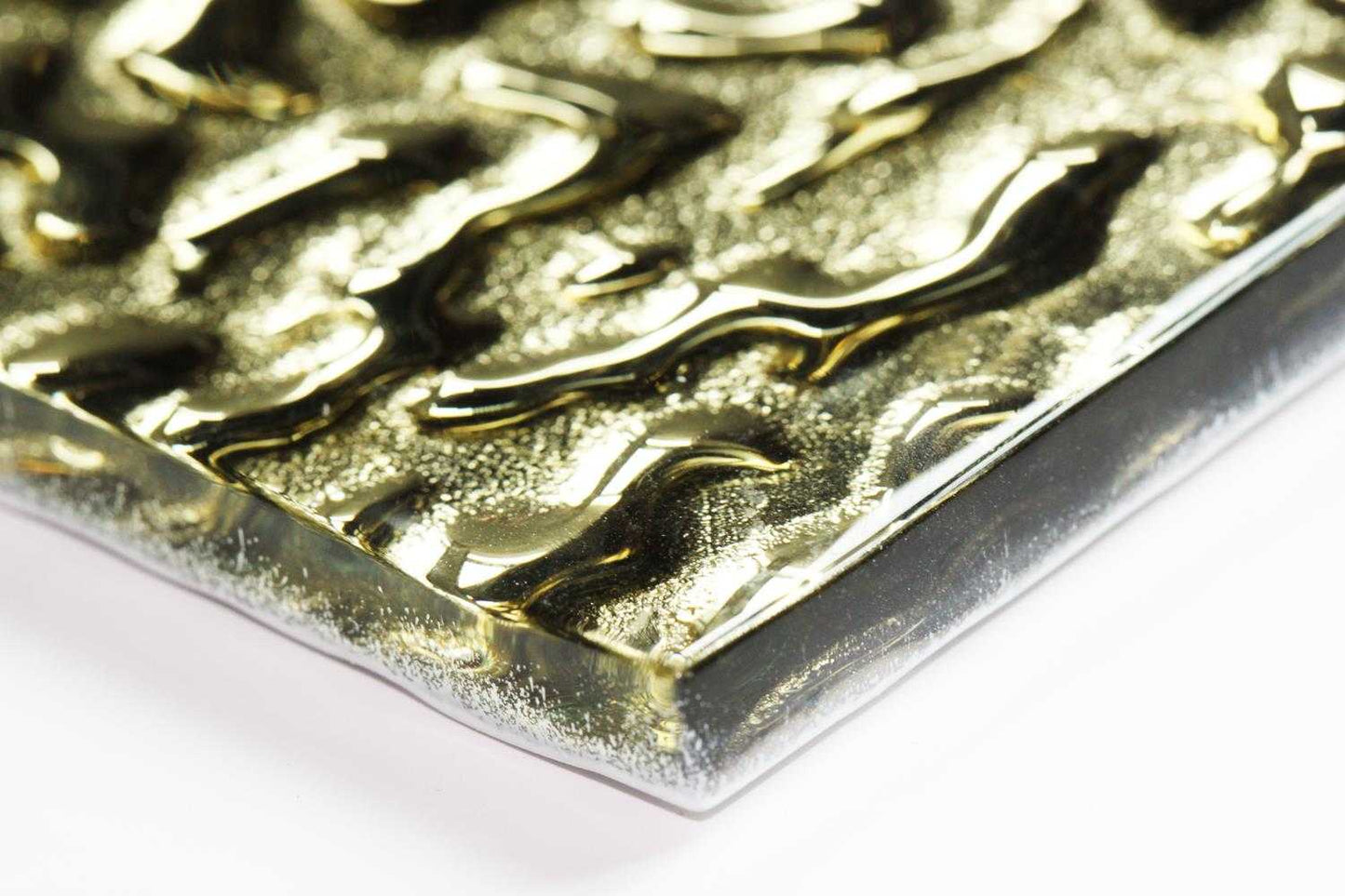 Gold Patterned Glass Subway Tile 100x200mm (MT0185)