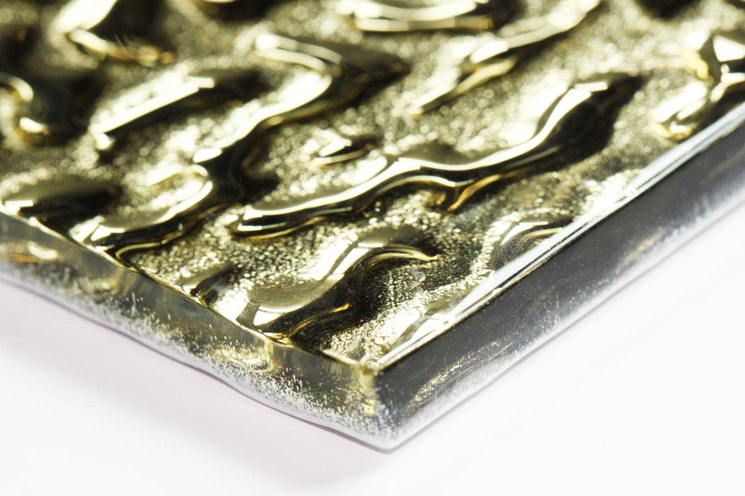 Gold Patterned Glass Subway Tile 100x200mm (MT0185)