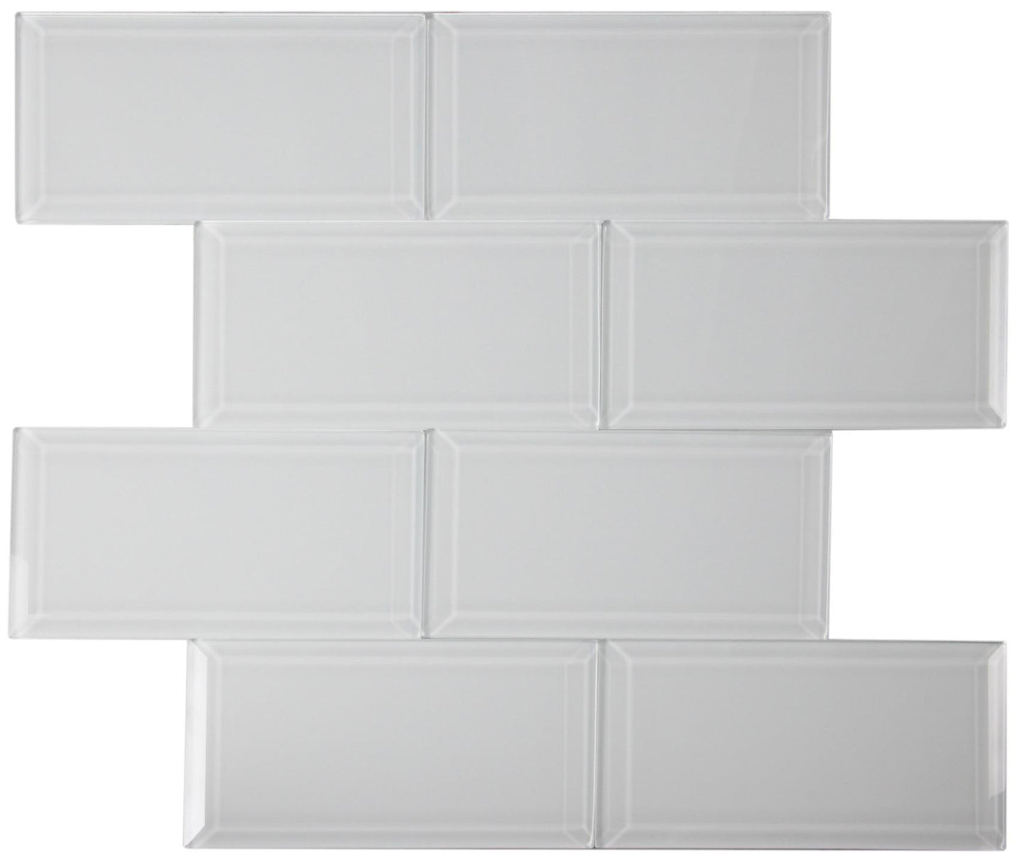 Super White Beveled Glass Subway Tile 100 x 200mm (MT0189)