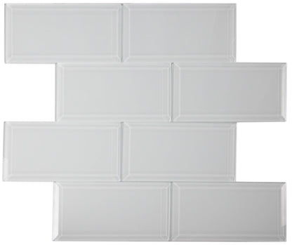 Super White Beveled Glass Subway Tile 100 x 200mm (MT0189)