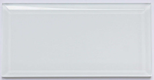 Super White Beveled Glass Subway Tile 100 x 200mm (MT0189)