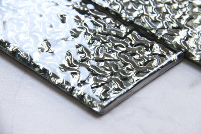 Silver Lava Glass Subway Tile 75x300mm (MT0192)