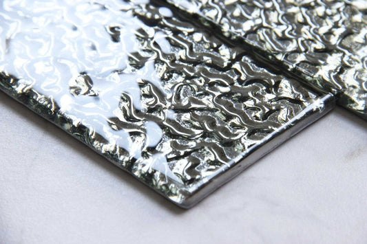 Silver Lava Glass Subway Tile 75x300mm (MT0192)