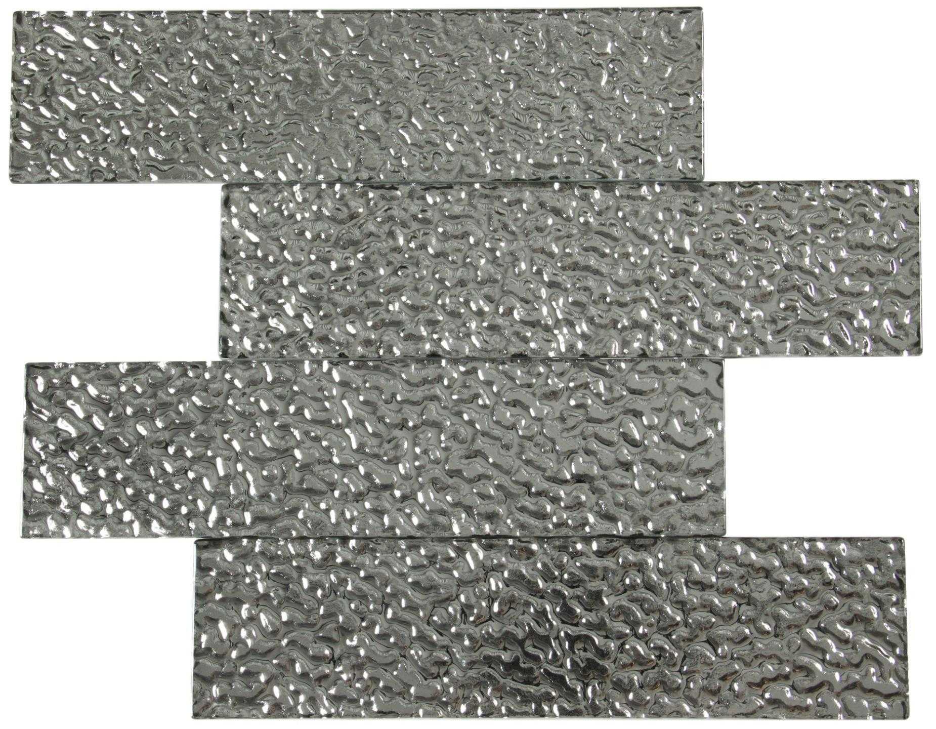 Silver Lava Glass Subway Tile 75x300mm (MT0192)
