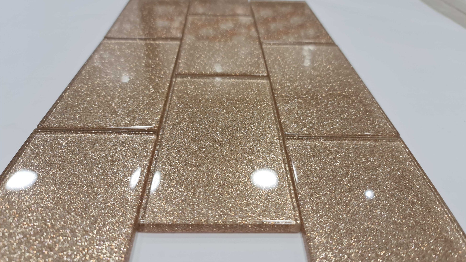 Rose Gold Glitter Subway Tile 75mm x 150mm  (MT0200)