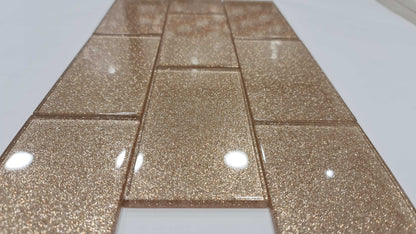Rose Gold Glitter Subway Tile 75mm x 150mm  (MT0200)