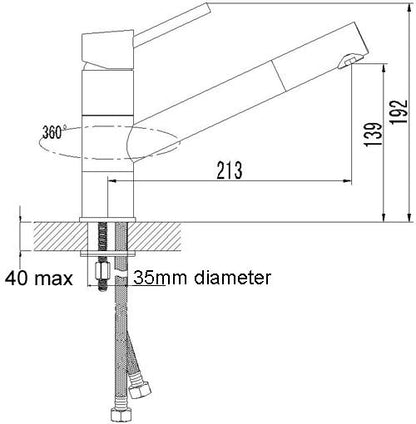 Pull Out Spout Kitchen Sink Mixer Tap (56055)