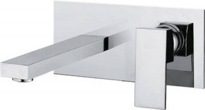 Polished Chrome Modern Wall Mounted Single Lever Basin Mixer Tap (14007)