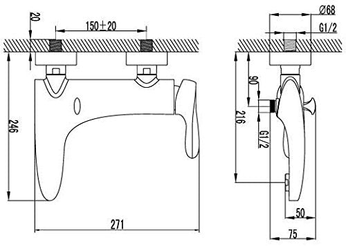 Bath Mixer Tap & Shower (Spree 4)