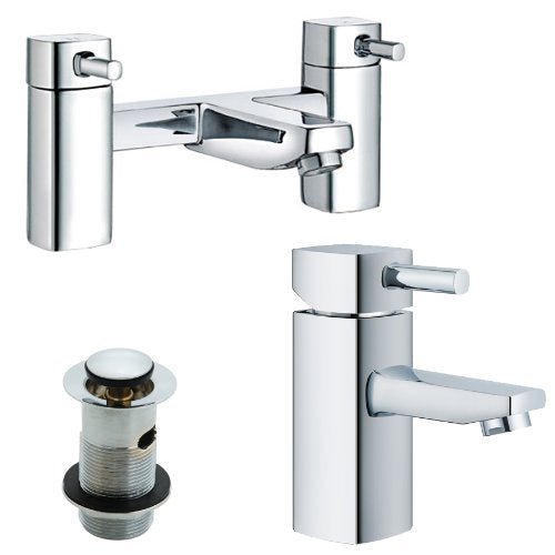 Modern Square Bath & Basin Mixer Tap Set (ICE 51)