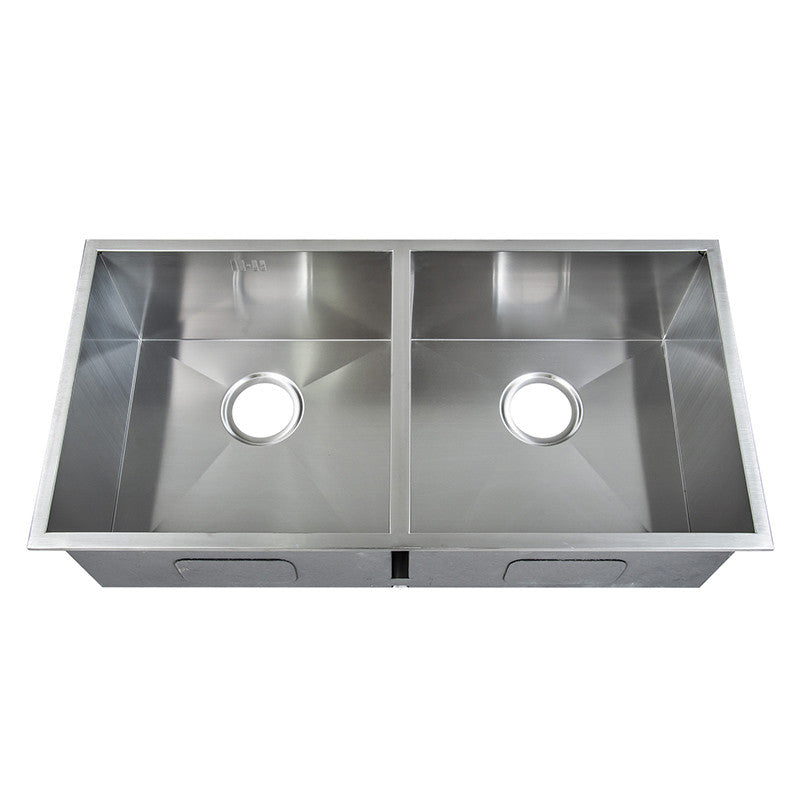 865 x 440mm Inset Double Bowl Handmade Stainless Steel Kitchen Sink (DS014)
