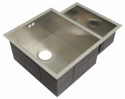 600 x 480mm Undermount 1.5 Bowl Handmade Satin Stainless Steel Kitchen Sink (DS034)