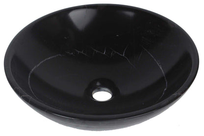 Round Black Marquina Stone Counter Top Basin in 3 Sizes (B0045, B0046, B0047)