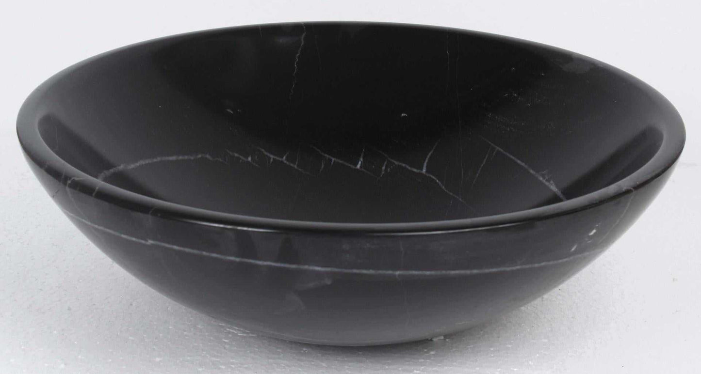Round Black Marquina Stone Counter Top Basin in 3 Sizes (B0045, B0046, B0047)
