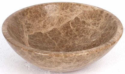 Round Light Emperador Stone Counter Top Basin in 3 Sizes (B0044, B0052, B0053)