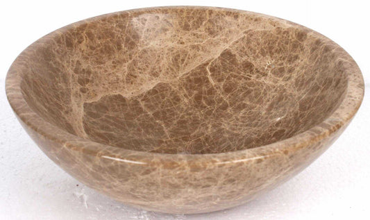 Round Light Emperador Stone Counter Top Basin in 3 Sizes (B0044, B0052, B0053)