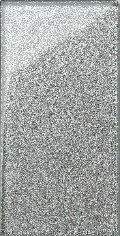 Silver Glitter Subway Tile 75mm x150mm  (MT0113)