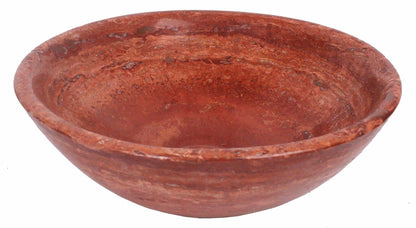 Round Red Travertine Stone Counter Top Basin in 3 Sizes (B0063, B0064, B0065)